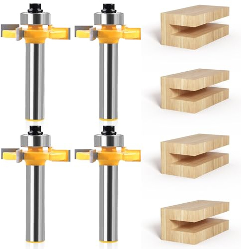 WANDGU Skivfräs för överfräs: 4 stycken 8 mm skaft skivfräs, ytfräs bit, spårfräs överfräs, överfrässats för gravyrmaskin, trimmaskin (L 3 mm, 4 mm, 5 mm, 6 mm)