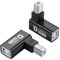 SinLoon USB 2.0 Type B Printer Adapter 90 Degree Type-B Male to Female Converter MIDI Extender USB 2.0 Connector for Printer, Scanner,Mixer, 2Pcs (Black) (D)