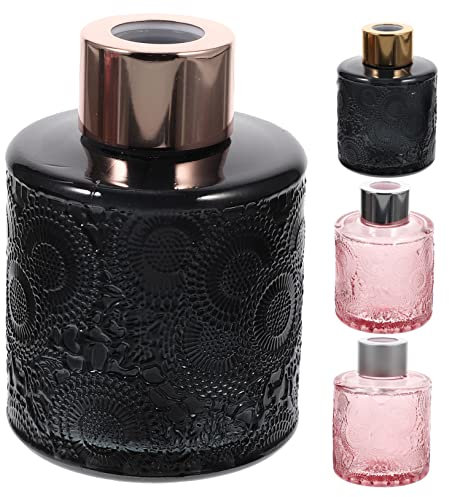 HOLIDYOYO 4stücke Teiliges Glas-duftflaschen Reliefmuster Nachfüllbare Parfüm Aromatherapie-behälter Öffnung Für Einfache Befüllung Dekorativ Und Robust Für Zuhause Und Büro