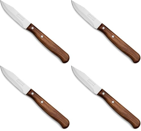 Arcos Serie Latina, Cuchillo Mondador, Hoja de 65 mm, Mango Madera (Paquete de 4)