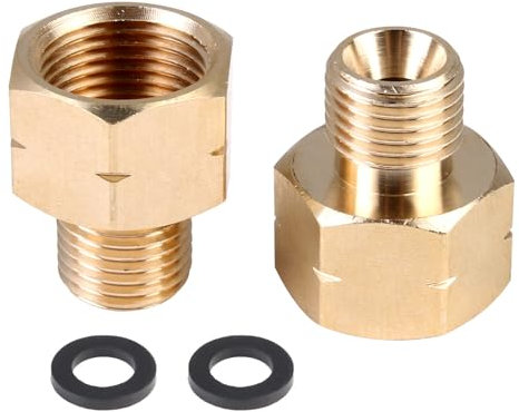 Lot de 2 adaptateurs de gaz LPG, filetage intérieur 3/8 vers filetage extérieur 1/4, filetage à gauche, en laiton, raccord de tuyau de gaz, adaptateur GPL pour bouteilles de gaz, adaptateur LPG pour