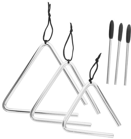 YARNOW 3 Sätze Musikalisches Triangel für Teiliges Schlaginstrument aus Hochwertigem Material Leicht zu Transportieren für Rhythmische Spiele und Musikalische Fördert Kreativität und