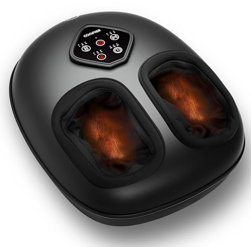 COMFIER Fußmassagegerät Elektrisch mit Wärmefunktion,Knetenmassage und Luftkompression, Shiatsu Fussmassagegerät für Schmerzlinderung bis Schuhgröße 46, Geschenke für Männer Frauen