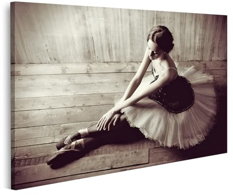 islandburner Bild auf Leinwand Ballerina Sitzend Auf Holzfußboden Bilder Wandbilder Poster