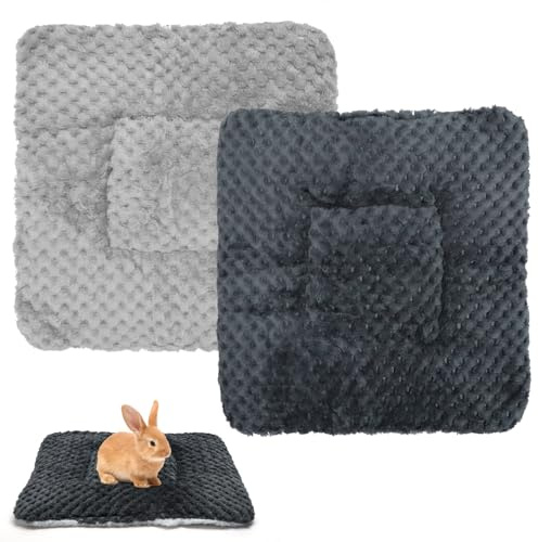 2 Stück Kleintier Plüschbett,Kaninchen Bett 30 x 30 cm,Plüschbett für Kleine Tiere,Warme Flauschige Plüschbett,meerschweinchen bett decke,hasenbett,fleecedecke für Meerschweinchen,Kaninchen,Hamster