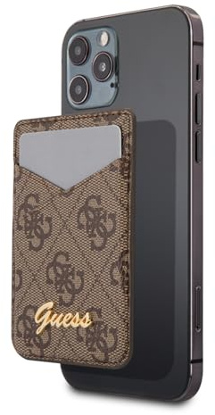Guess Magsafe Kartensteckplatz für Ihr Smartphone, Modernes & Modisches Design, Unisex, Braun