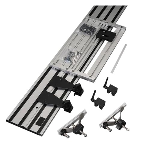 QTYQWC W-new 1.4m Guide Rails Tracks + Universal Base for Circular Saw, Track Saw, Plunge Saw, Woodworking(Set A with 7inch)
