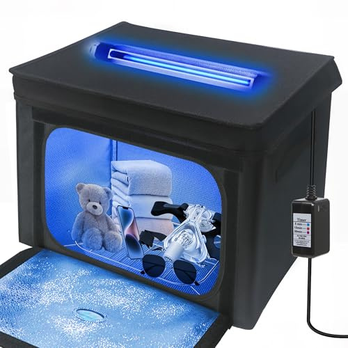 uvcoolplunge Große UV-Desinfektionsmittelbox, 36L tragbare Desinfektions- und Reinigungsmaschine mit 3-Stufen-Timer, O-Zone faltbare UV-Reinigungsbox für den Haushalt wie Telefon, Handtuch, Schlüssel