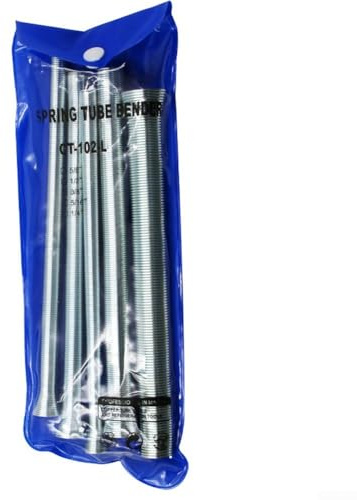 5Pcs Copper Pipe Bender Set, Spring Tube Bending Tool Compatible with for HVAC AIRs Conditioning Pipes, Silver Steel Hand Tool Fits 1/4, 5/16, 3/8,