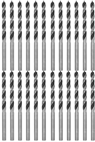FORUMALL Brocas de madera de 3 mm, 24 piezas de punta de brad, brocas de madera, borde de corte, brocas profesionales de acero al carbono, perforación limpia y eficiente (24, 3 mm)
