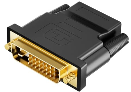 Ticenpe Adaptador DVI a HDMI, adaptador DVI-D macho a HDMI hembra adaptador 1920 x 1200 1080P, conversión bidireccional DVI (24+1) a HDMI convertidor para PC, monitor, portátil, televisor, proyector