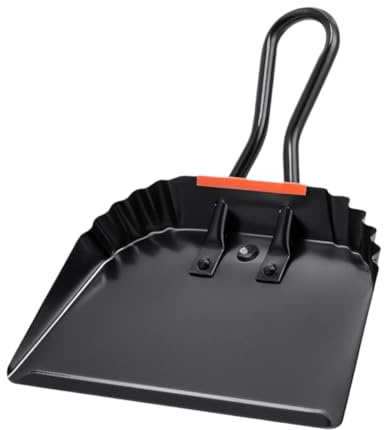 Hipzeepo Recogedor de Polvo Industrial de Metal de 12 Pulgadas con Recogedor de Mano Pala Herramienta para Barrer Polvo y Residuos