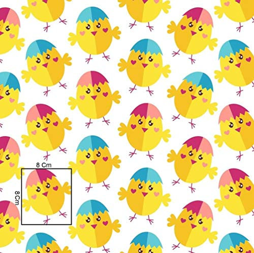 Pingianer 11,99€/m Küken Bunt 100% Baumwolle Baumwollstoff Kinder Meterware Handwerken Nähen Stoff