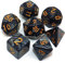 DND-Würfelset, polyedrisch, für Dungeon and Dragons, D&D, Pathfinder, Rollenspiele, MTG, D20, D12, D10, D8, D6, D4, Perlschwarz
