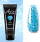 ikasus Poly Nagel Gel,Glitzer Nagel Gel Nagelgel Anself Builder Gel Nagelverlängerung Gel Diamant Glitter Gel Poly Nail Gel Diamond Style Gelnagel für Techniker Starter DIY Salon Kunst Nägel,Blau