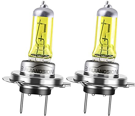 Ruiandsion 2pcs H7 Halogen Scheinwerfer Birne Nebelscheinwerfer 100W 24V Gelb Glühbirnen