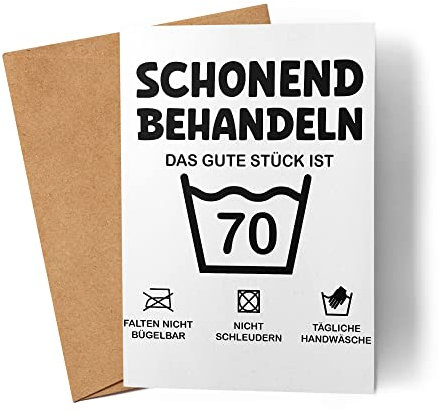 Schonend Behandeln Das Gute Stück ist 70 Karte Geburtstag Runder Geburtstag Geburtstagskarte