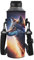 NETILGEN Wolf Water Bottle Bag for Boys, Bottles Carrier Collapsible Insulated with Shoulder Strap Sling Messenger Bag for Travel Hiking Cycling