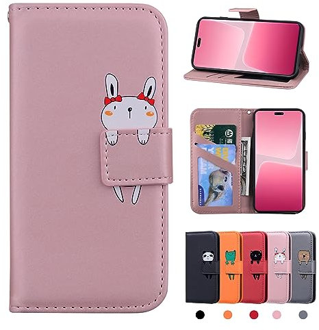 Rostsant Custodia Xiaomi 13 Lite 5G Cover in Pelle PU Xiaomi 13 Lite 5G Portafoglio Magnetica Supporto Custodia a Libro Per Xiaomi 13 Lite 5G - Coniglio Rosa