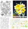 ORIGACH Realistische Narzisse Blume Stempel und Stanze und Schichtung Färbung Schablone Bundle für Kartenherstellung Album Kunsthandwerk Zubehör