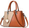 FOLOVEYA Mode Damen Handtasche Elegant Henkeltaschen Frauen mit Herzanhänger PU Leder Umhängetasche Shopper Top-Griff Taschen Schultertasche für Arbeiten Reisen Schule Tote Bag Orange