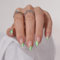 BTArtbox Press On Nails Short - 32 Pcs False Nails with Glue, Natural Almond Stick On Nails with Gold Foil Designs, Glue On Fake Nail in 16 Sizes, Scenery