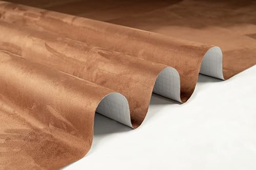 Fuhrwerkdesign® Mikrofaserstoff Klebefolie Wildleder Optik Selbstklebend Auto Stoff Stretch Dehnbar Velvet Velour Kunstleder Wildlederimitat (Braun, 300cm x 150cm)