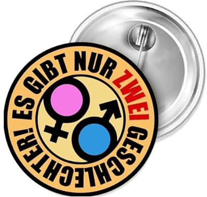 Sammys Shirt Store Es gibt nur Zwei Geschlechter II bunt Button 25 mm