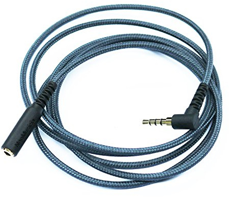 ABLET 3.5mm Headphone Extension Cable - 1.5m Right Angle Male to Female TRRS Audio Stereo Cable (Microphone Compatible)