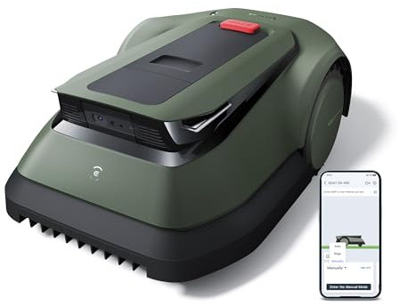 ECOVACS GOAT GX-600 Tondeuse robot avec aucun réglage des limites pour jardins max.600㎡, Presser et tondre, AIVI 3D évitement d'obstacles, coupe logique, disque à lames flottantes,montée de pentes 40%
