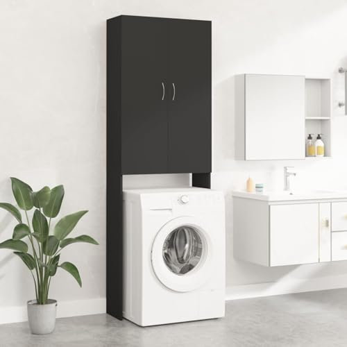Cosisti Meuble pour Machine à Laver Meuble de Rangement Meuble Lave Linge étagère Machine a Laver Meuble Lave Linge Sèche-Noir-Type 2