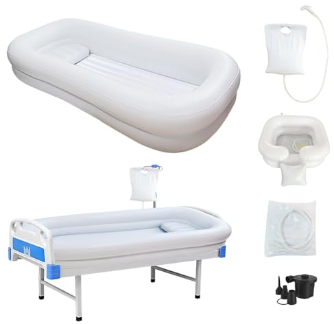 TONGTONGFA, Medizinische aufblasbare Badewanne, aufblasbares Bettbad, medizinisches PVC-Nachttisch-Dusch-Set, Bettbäder für Behinderte, geeignet für Behinderte, ältere schwangere Frauen usw