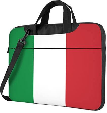 AABSTBFM San Francisco bedruckte Laptoptasche – Laptop-Hülle – moderne Laptop-Umhängetasche Computertasche für Business, Reisen, Schule, Büro, Flagge Italien, 15.6 inch
