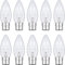 10 Pack B22 Candle Bulbs 60Watt, Clear Bayonet Light Bulbs Dimmable, 2700K Warm White, 610lm, 230V