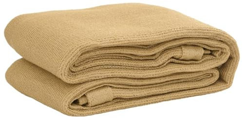vidaXL HDPE Tent Carpet - UV-Resistant Outdoor Rug 400x500cm Sand-Colored, Easy Clean, with Eyelets for Camping, Patio