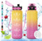 Vikaster Bouteille, Gourde 1.5l, sans BPA, Étanche & Réutilisable, Bouteille d'eau avec Marqueur de Temps et Filtre, Convient Pour la Gym, Yoga, Camping, Sport, Gourde Randonnée Unisex-Youth