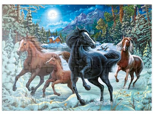 MyPuzzle Winterzauber der Pferde - Premium 100 Teile Puzzle - MyPuzzle Sonderkollektion von Puzzle Galaxy