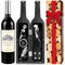 Set di Accessori da Vino a Forma di Bottiglia di Vino, Set di cavatappi, Set Regalo di Accessori per Il Vino, Set di apribottiglie, Set di Sommelier del Vino con apribottiglie (Silver bottle001)