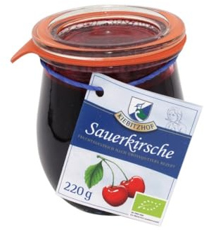 Kiebitzhof Fruchtaufstrich, Sauerkirsche, 220g (2)
