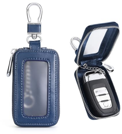 Estuche para Llaves de Coche, Estuches de Llaves, Funda de Cuero para Llavero de Coche, Llavero Cartera de PU Cuero (Azul)
