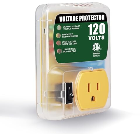 PLUGTUL Refrigerator Surge Protector, Voltage Regulator for Refrigerator | TV, PC, Home Appliance, Adjustable Voltage Protector, 1800W 120V 15A, ETL Listed