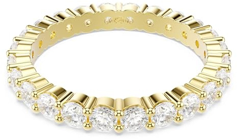 Swarovski Matrix Vittore Kollektion Bandring, Rundschliff, Weiß, Goldfarben beschichtet