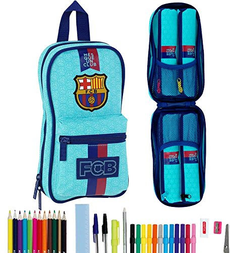 Barcelona FC - Plumier forma de mochila con 4 portatodos llenos (Safta 411778747)