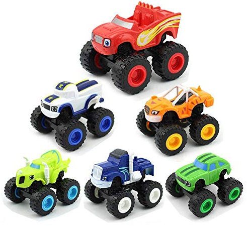 VI AI Nickelodeon Blaze & The Monster Machines - Monster Machines Spielzeug Roller Auto - Crusher Truck Fahrzeuge Spielzeug Geschenke für Kinder - 6 Stück