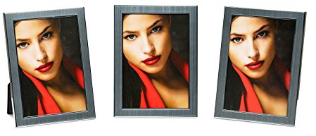 levandeo 3er Set Bilderrahmen 13x18cm Alu Aluminium Silber Fotorahmen Glasscheiben Portraitrahmen
