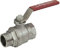 Giacomini R854LX023 Kugelhahn mit vollem Durchgang 1/2 DN15 AG x IG Messing verchromt mit rotem Hebelgriff