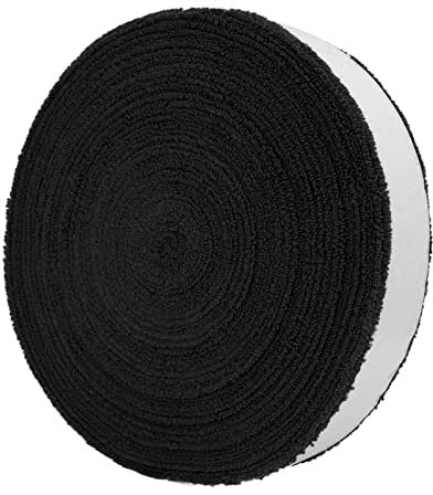 Wallfire 10 Meters Badminton Tennisschläger Anti-rutsch-Baumwolle Handtuchgriff Big Reel Handtuchgriffrolle Overgrip Schweißband Band Aufgenommen Wraps (Color : Black)