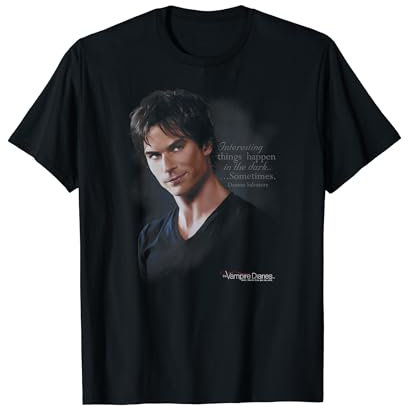 Warner Bros. Vampire Diaries Sometimes T-Shirt, Unisex Erwachsene, Frauen, Kurzarm, T-Shirt, Schwarz, S
