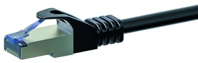 Danicom CAT 6a Netzwerkkabel LSOH - S/FTP - 0,50 m - Schwarz | POE, Ethernet, LAN, Patchkabel, Datenkabel, RJ45 - für Serverschränke, Switches, Router, Modems!