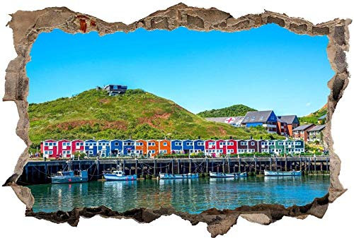 3D-Effekt Wandtattoo Aufkleber Durchbruch selbstklebendes Bungalow Wandbild Wandsticker Stein Wanddurchbruch Wandaufkleber Tattoo 53x80cm